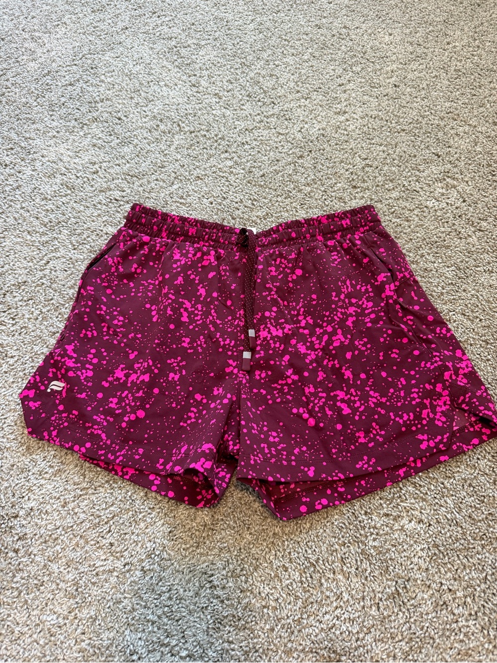 Fabletics Pink Splatter Athletic Shorts